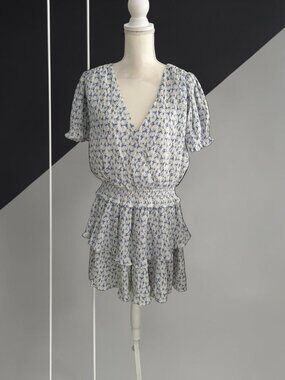UNITED LOVER Floral Drop Waist Ruffle Skirt Dress Size Large